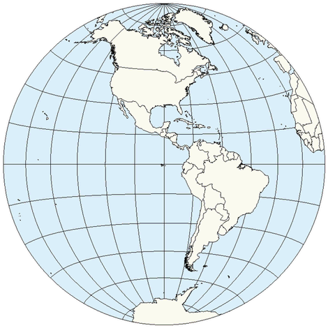 The map of Western Hemisphere